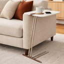 Ver imagem 2 de Mesa de Apoio Soft Off White em Metal Champanhe