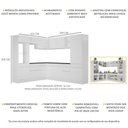 Ver imagem 4 de Armário de Cozinha Completa de Canto com Rodapé Veneza Multimóveis MP2081.891 Branco