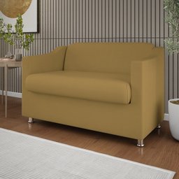 Sofá Namoradeira 2 Lugares Tilla Sala de Espera – Balaqui Decor Cor:Capuccino - 2