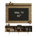 Ver imagem 4 de Rack Madesa Dubai e Painel para TV até 65 Polegadas com Pés Rustic/Branco 6E6E Cor:Rustic/Branco