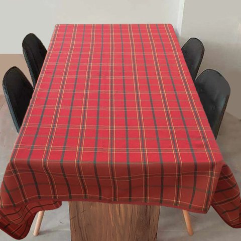 Toalha de Mesa Xadrez para Natal Retângulo Vermelho 4,00-488