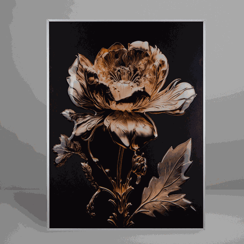 Quadro Decorativo Flower Antique Flower Relevo