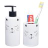Kit Banheiro Lavabo Jogo Sabonete Líquido 2 Peças / Gatinho - Branco - 2
