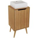 Ver imagem 1 de Gabinete 1 Porta com Cuba para Banheiro Bn3630x41 Amendoa Tecno Mobili