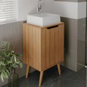 Ver imagem 2 de Gabinete 1 Porta com Cuba para Banheiro Bn3630x41 Amendoa Tecno Mobili