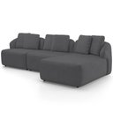 Ver imagem 6 de Sofá 4 Lugares com Chaise Direito Sala Living 294cm Arlo F04 Veludo Grafite - Lyam Decor