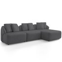 Ver imagem 2 de Sofá 4 Lugares com Chaise Direito Sala Living 294cm Arlo F04 Veludo Grafite - Lyam Decor