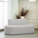 Ver imagem 2 de Sofá Reto 03 Lugares 180cm Mônaco Bouclé Cinza Claro - Nexta Casa