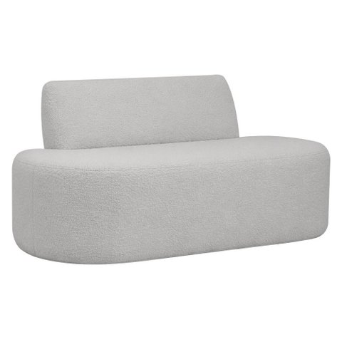 Sofá Reto 03 Lugares 180cm Mônaco Bouclé Cinza Claro - Nexta Casa