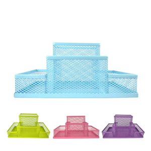 Porta Caneta Porta Treco Porta Lapis Organizador de Mesa Escritório - Azul