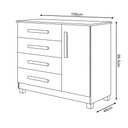 Ver imagem 4 de Cômoda Grécia com 4 Gavetas e Porta Nicho Interno Pés Madeira Design Moderno para Quarto - Castanho