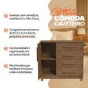 Ver imagem 3 de Cômoda Grécia com 4 Gavetas e Porta Nicho Interno Pés Madeira Design Moderno para Quarto - Castanho