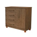 Ver imagem 5 de Cômoda Grécia com 4 Gavetas e Porta Nicho Interno Pés Madeira Design Moderno para Quarto - Castanho