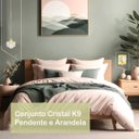 Ver imagem 2 de Pendente e Arandela de Cristal Polido para Quarto Dourado