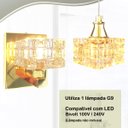 Ver imagem 7 de Pendente e Arandela de Cristal Polido para Quarto Dourado