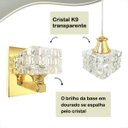 Ver imagem 3 de Pendente e Arandela de Cristal Polido para Quarto Dourado
