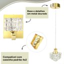 Ver imagem 5 de Pendente e Arandela de Cristal Polido para Quarto Dourado