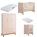 Ver imagem 2 de Quarto de Bebê Berço Evolution + Guarda Roupa Infantil 3P e 2g Rosa Classic 02 Colchoões