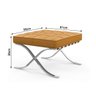 Puff Barcelona Inox em Couro Natural Caramelo - 2