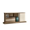 Rack Bancada para TV Boyer Porta Relevo com Rodízios Carvalho Nobre/ Off White - Bela Móveis - 1