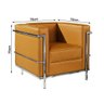Poltrona Le Corbusier Inox Em Couro Natural Caramelo - 2