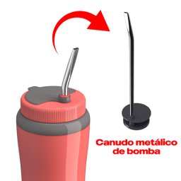 Copo Caneca Térmico Tererê Chimarrão Café Chá 650ml Unitermi Rosa - 3
