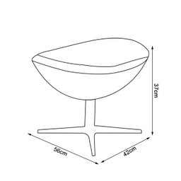Poltrona Egg Com Puff Base Alumínio Em Sued Bege - 3