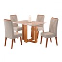 Ver imagem 1 de Mesa de Jantar 4 Lugares Nivus Mel/blonde/marfim - Viero Móveis