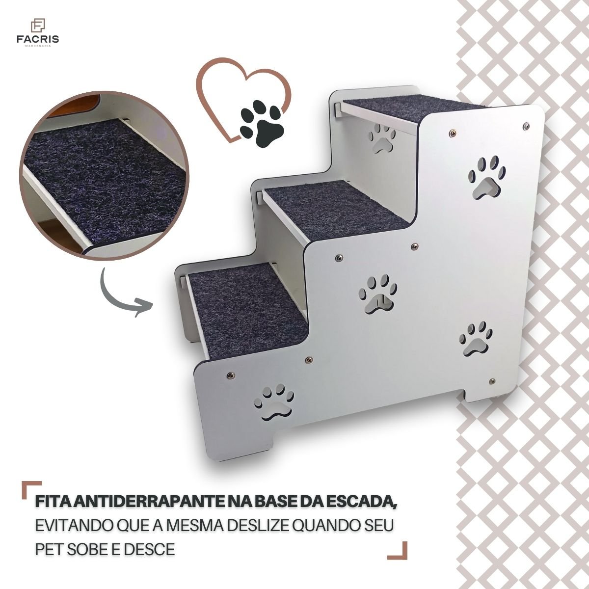 Escada para Cachorro Subir na Cama ou Sofá Rampa para Pet - 3