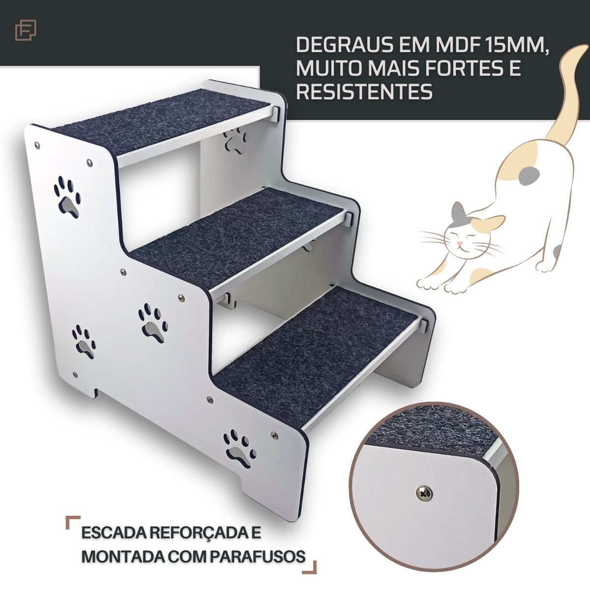 Escada para Cachorro Subir na Cama ou Sofá Rampa para Pet - 2