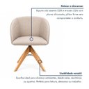 Ver imagem 5 de Kit 2 Poltronas Giratória Linho Premium Base Madeira Maciça Maya