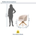 Ver imagem 3 de Kit 2 Poltronas Giratória Linho Premium Base Madeira Maciça Maya