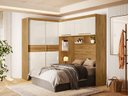 Ver imagem 1 de Guarda Roupa Casal Modulado Florença Freijo/Off White Moval