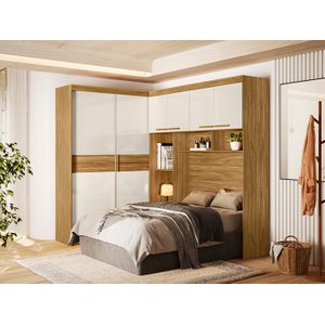 Guarda Roupa Casal Modulado Florença Freijo/off White Moval