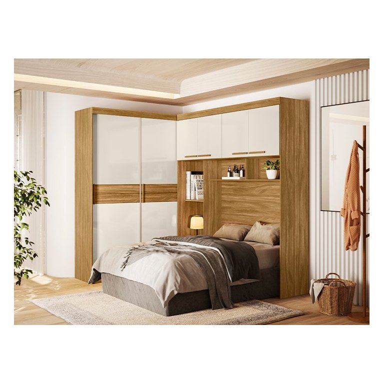 Guarda Roupa Casal Modulado Florença Freijo/off White Moval