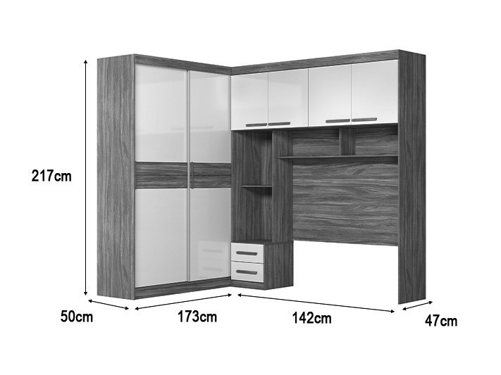 Guarda Roupa Casal Modulado Florença Freijo/off White Moval - 10