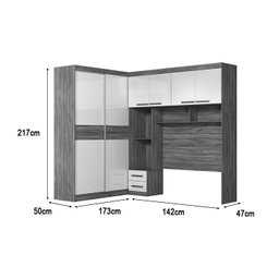 Guarda Roupa Casal Modulado Florença Freijo/off White Moval - 10