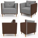 Ver imagem 6 de Kit 2 Poltronas Aviv para Sala Escritório Recepção Linho Premium Easy Clean Corino Premium Luxo