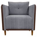 Ver imagem 3 de Kit 2 Poltronas Decorativas para Sala e Recepção Aviv Corino e Linho Premium Cores