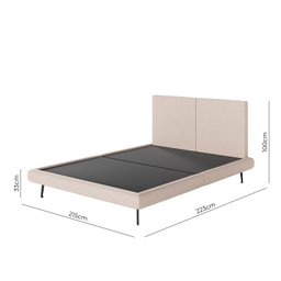 Cama King Casal Amsterdã  Linho com Cabeceira Moderna Com Pé Eucalipto - 2