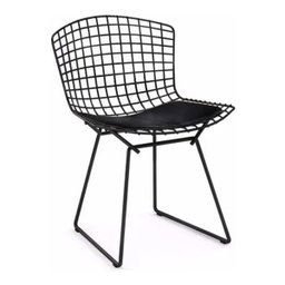Kit 4 Cadeiras Bertoia Preta com Assento Preto - 2