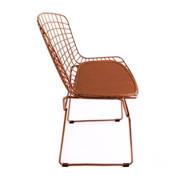 Kit 4 Cadeiras Bertoia Cobre com Assento Cobre - 4