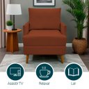 Ver imagem 3 de Poltrona Decorativa para Sala Recepção Consultório Escritório Serena Suede