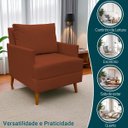 Ver imagem 2 de Poltrona Decorativa para Sala Recepção Consultório Escritório Serena Suede