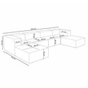Ver imagem 5 de Sofá 6 Lugares para Sala Living Modular com Puff Lancaster F04 Bouclê Branco - Lyam Decor