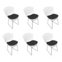 Ver imagem 1 de Kit 6 Cadeiras Bertoia Cromadas com Assento Sintético Preto