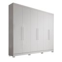 Ver imagem 1 de Guarda-roupa solteiro 6 portas 1,80m com pés - Sergipe-Branco - Bianchi Móveis - Bianchi Móveis