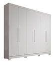 Ver imagem 1 de Guarda-roupa solteiro 6 portas 1,80m com pés - Sergipe-Branco - Bianchi Móveis - Bianchi Móveis