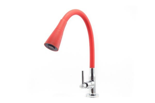 Torneira Flex Design Vermelha Flexível Bancada Cozinha - 1