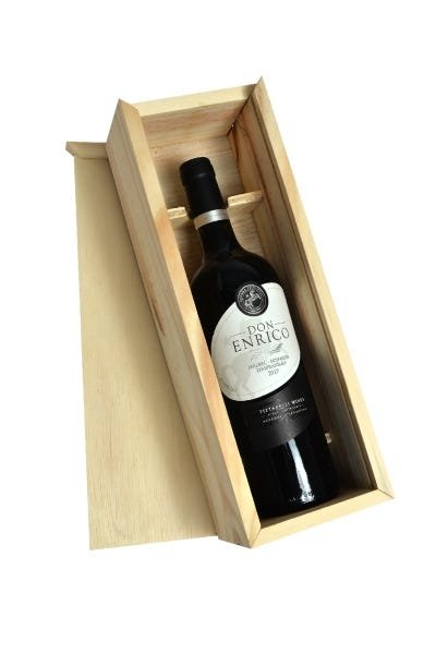 Caixa Presente Para Vinho de Madeira - Presenteável - Caixa Pra 1 Vinho - 4